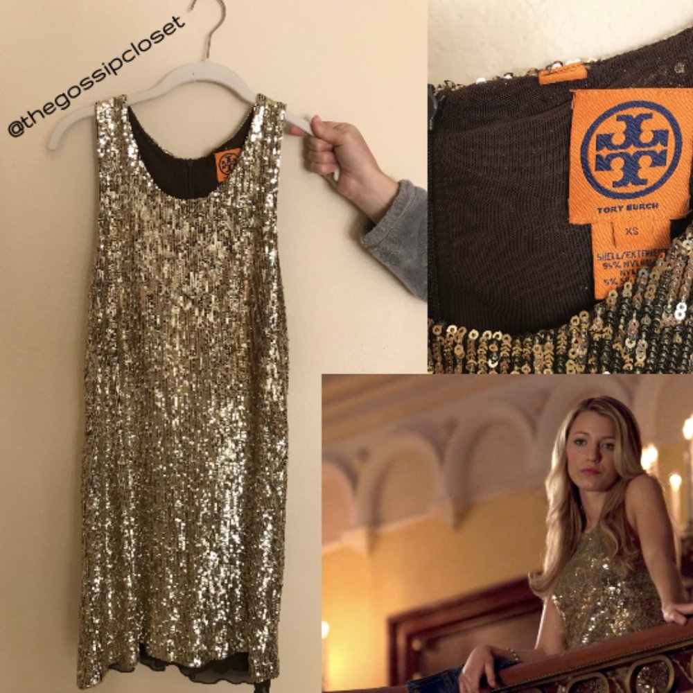 SOLD Tory Burch Gold Sequin Dress - Picture 2 of 5